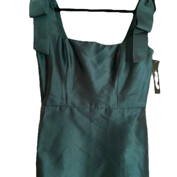 ALFRED SUNG Evergreen Satin Fit & Flare Maxi Dress Sz 8 NWT - Picture 6 of 8